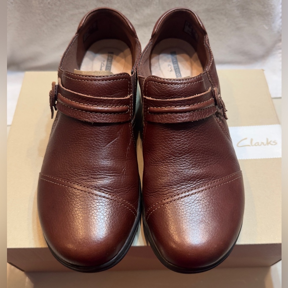 Clarks Cheyn Madi Tan Tumbled Brun Vieilli Leather Shoes Size 9 1/2 M